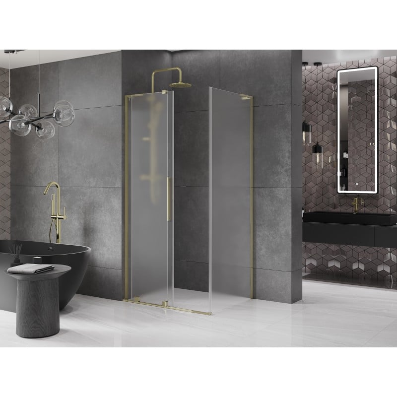Mexen Velar L Duschkabine zum Schieben 90 x 120 cm, matt, gold - 871-090-120-33-50