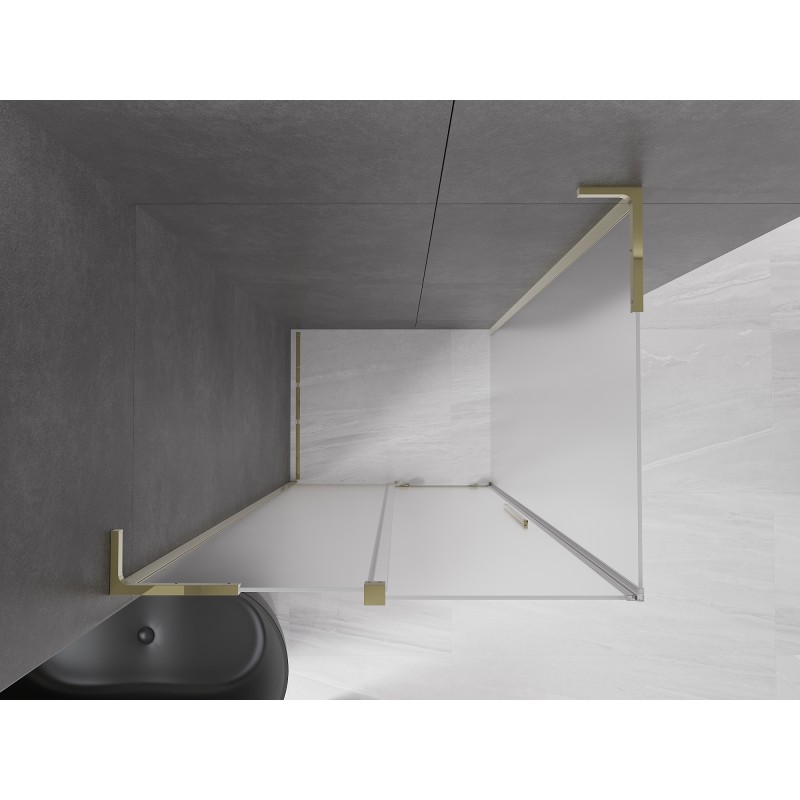 Mexen Velar L Duschkabine, Schiebetür 100 x 120 cm, matt, gold - 871-100-120-33-50