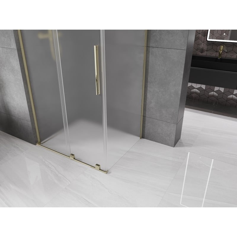 Mexen Velar L Duschkabine zum Schieben 120 x 100 cm, matt, gold - 871-120-100-33-50