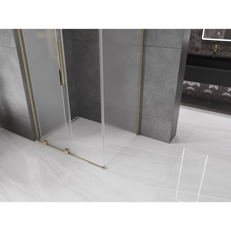 Mexen Velar L Duschkabine zum Schieben 120 x 100 cm, matt, gold - 871-120-100-33-50