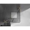 Mexen Velar L Duschkabine Schiebetür 90 x 90 cm, Graphit, Gold - 871-090-090-43-50