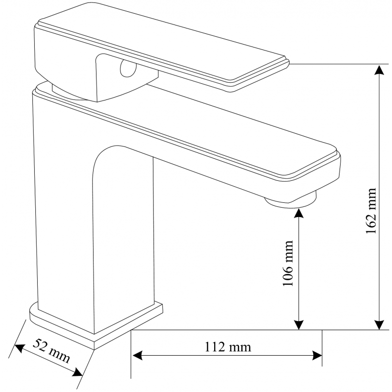 Mexen Mino Waschtischarmatur, schwarz - 72400-70