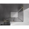 Mexen Velar L Duschkabine, schiebbar 100 x 70 cm, Graphit, Gold - 871-100-070-43-50