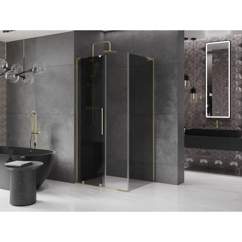 Mexen Velar L Schiebeduschkabine 110 x 120 cm, Graphit, Gold - 871-110-120-43-50