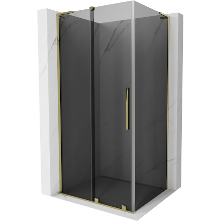 Mexen Velar L Schiebedusche 120 x 85 cm, Graphit, Gold - 871-120-085-43-50
