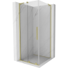 Mexen Velar L Duschkabine Schiebetür 120 x 120 cm, transparent, gebürstetes Gold - 871-120-120-03-55