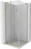 Mexen Velar L Duschkabine, Schiebetür 110 x 110 cm, transparent, gebürstetes Gold - 871-110-110-03-55