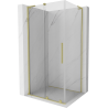 Mexen Velar L Duschkabine verschiebbar 90 x 80 cm, transparent, gebürstetes Gold - 871-090-080-03-55