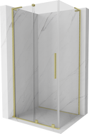 Mexen Velar L Duschkabine verschiebbar 90 x 80 cm, transparent, gebürstetes Gold - 871-090-080-03-55