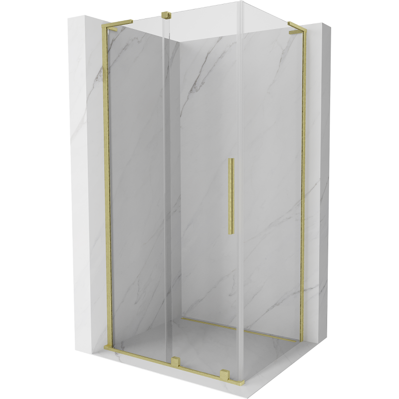 Mexen Velar L Duschkabine zum Schieben 100 x 80 cm, transparent, gold gebürstet - 871-100-080-03-55