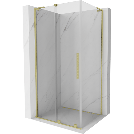 Mexen Velar L Duschkabine zum Schieben 100 x 80 cm, transparent, gold gebürstet - 871-100-080-03-55