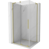 Mexen Velar L Duschkabine Schiebetür 120 x 90 cm, transparent, gebürstetes Gold - 871-120-090-03-55