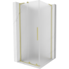 Mexen Velar L Duschkabine Schiebetür 120 x 120 cm, mattiert, gebürstetes Gold - 871-120-120-33-55
