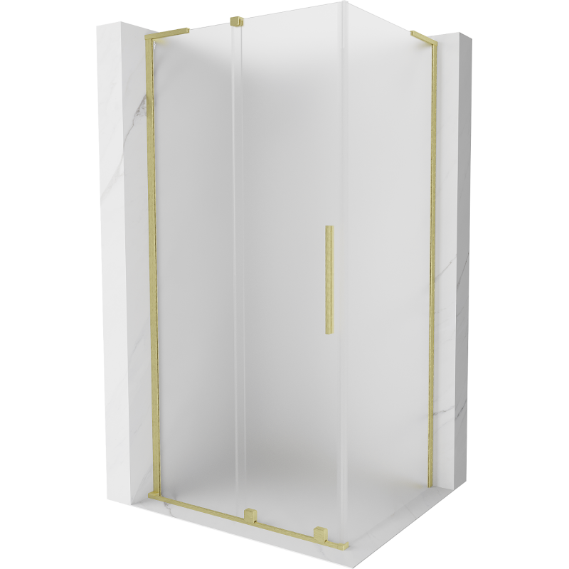 Mexen Velar L Schiebeduschkabine 100 x 70 cm, matt, gebürstetes Gold - 871-100-070-33-55