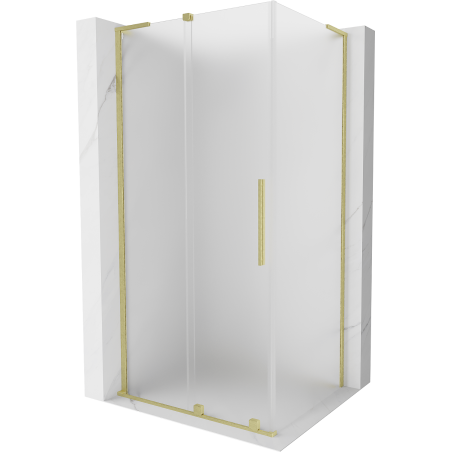 Mexen Velar L Schiebeduschkabine 110 x 75 cm, mattiert, gebürstetes Gold - 871-110-075-33-55