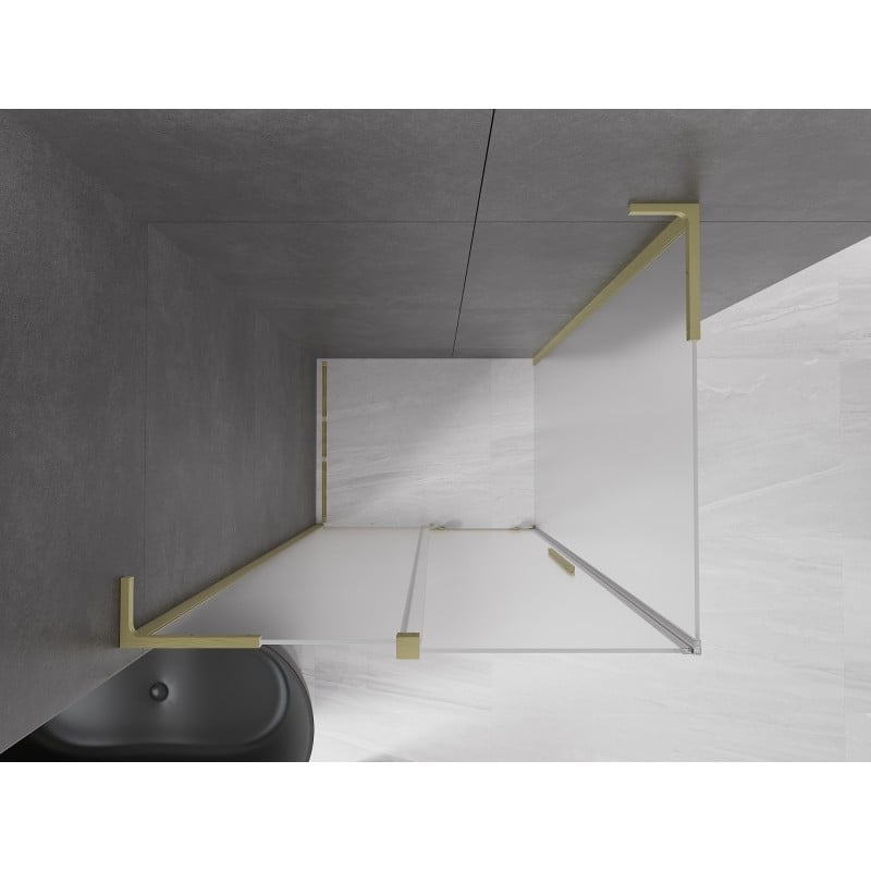 Mexen Velar L Schiebeduschkabine 110 x 80 cm, satiniert, gebürstet gold - 871-110-080-33-55