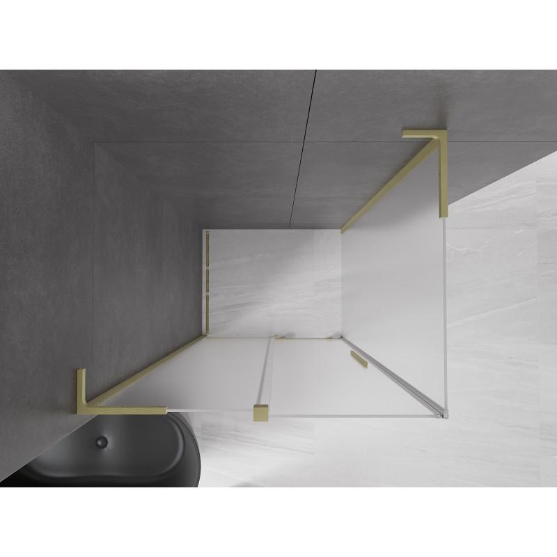 Mexen Velar L Schiebeduschkabine 110 x 75 cm, mattiert, gebürstetes Gold - 871-110-075-33-55