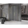 Mexen Velar L Duschkabine Schiebbar 120 x 80 cm, satiniert, gebürstetes Gold - 871-120-080-33-55