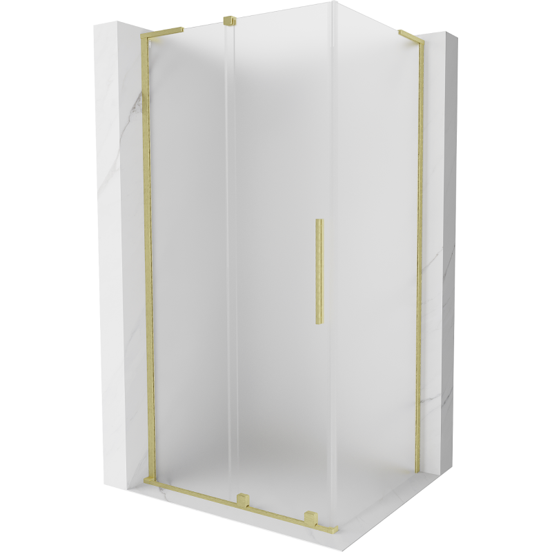 Mexen Velar L Schiebetür-Duschkabine 120 x 85 cm, mattiert, gebürstetes Gold - 871-120-085-33-55