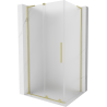 Mexen Velar L Duschkabine Schiebetür 120 x 100 cm, Mattglas, Gebürstet Gold - 871-120-100-33-55