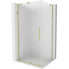 Mexen Velar L Duschkabine Schiebetür 110 x 85 cm, Frost, Gold gebürstet - 871-110-085-33-55