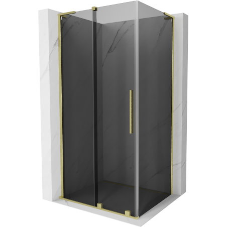Mexen Velar L Duschkabine Schiebetür 90 x 120 cm, Graphit, Gold gebürstet - 871-090-120-43-55