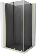 Mexen Velar L Duschkabine schiebbar 100 x 80 cm, Graphit, gebürstetes Gold - 871-100-080-43-55