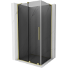 Mexen Velar L Duschkabine Schiebetür 110 x 75 cm, Graphit, gebürstetes Gold - 871-110-075-43-55