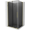 Mexen Velar L Duschkabine Schiebetür 120 x 80 cm, grafit, gebürstet gold - 871-120-080-43-55