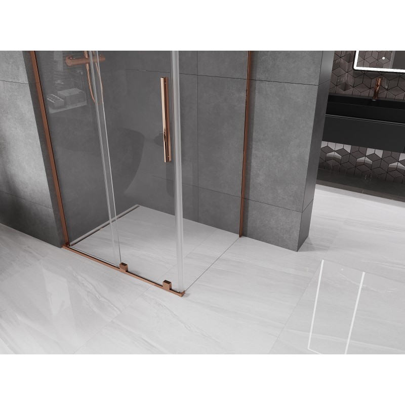 Mexen Velar L Schiebedusche 90 x 75 cm, Transparent, Roségold - 871-090-075-03-60