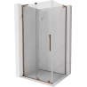 Mexen Velar L Duschkabine Schiebetür 90 x 100 cm, transparent, Roségold - 871-090-100-03-60