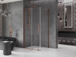 Mexen Velar L Duschkabine zum Schieben 100 x 70 cm, transparent, Roségold - 871-100-070-03-60