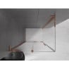 Mexen Velar L Duschkabine Schiebetür 90 x 85 cm, transparent, Roségold - 871-090-085-03-60