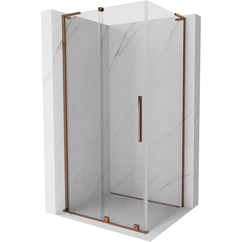 Mexen Velar L Duschkabine, Schiebetür 100 x 110 cm, transparent, Roségold - 871-100-110-03-60