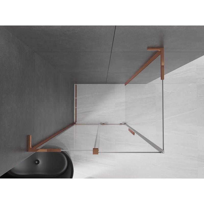 Mexen Velar L Duschkabine verschiebbar 110 x 70 cm, transparent, Roségold - 871-110-070-03-60