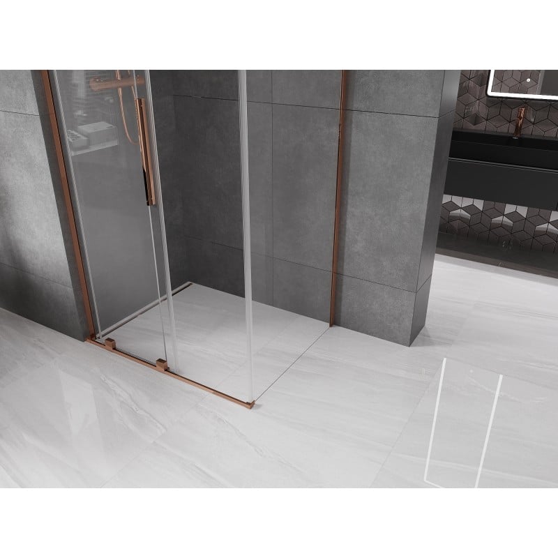 Mexen Velar L Duschkabine, Schiebetür 120 x 85 cm, transparent, Roségold - 871-120-085-03-60