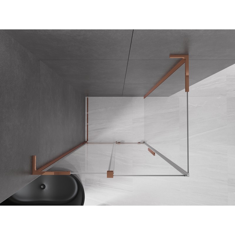 Mexen Velar L Duschkabine, Schiebetür 120 x 80 cm, transparent, Roségold - 871-120-080-03-60