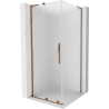 Mexen Velar L Duschkabine Schiebetür 90 x 90 cm, Milchglas, Roségold - 871-090-090-33-60