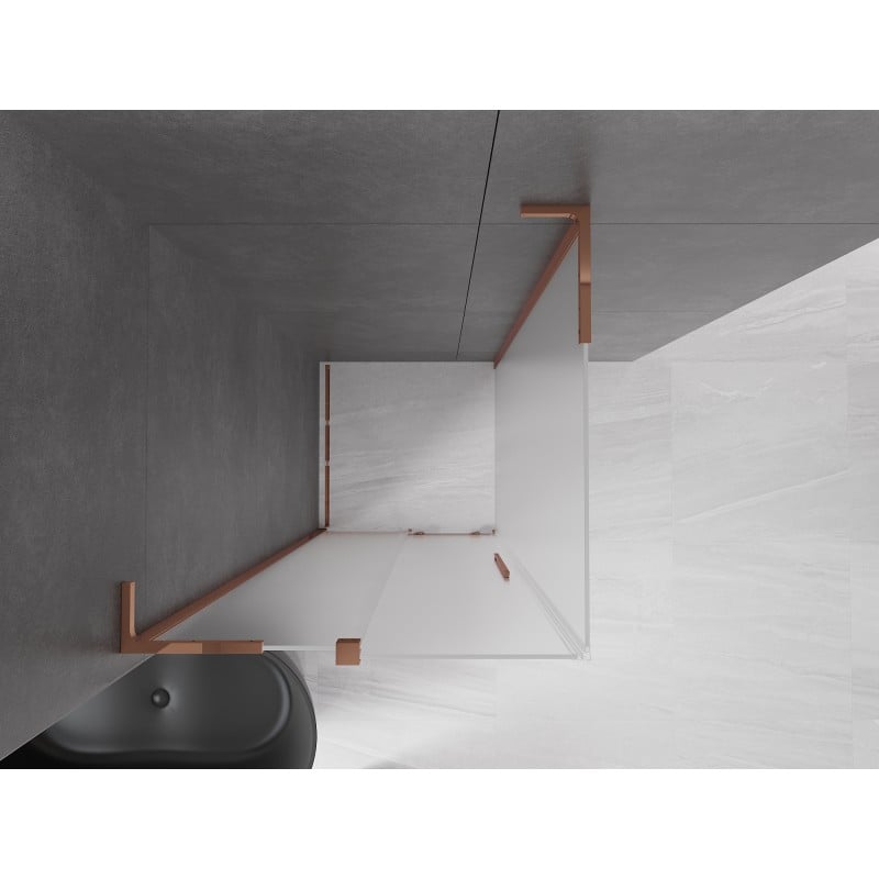Mexen Velar L Duschkabine Schiebetür 90 x 90 cm, Milchglas, Roségold - 871-090-090-33-60