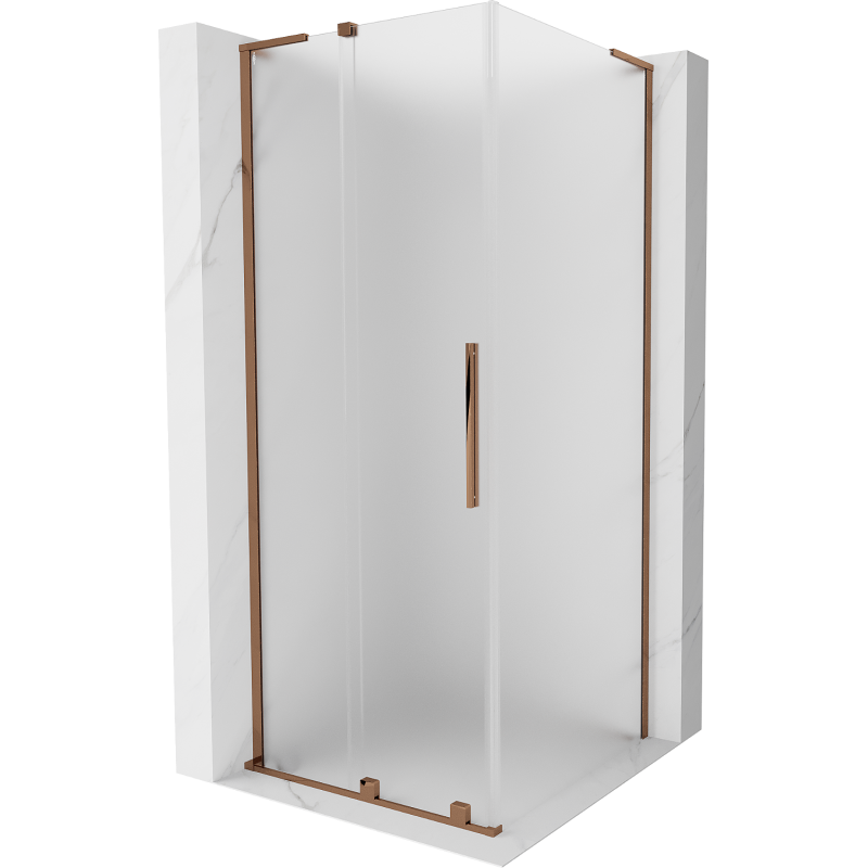 Mexen Velar L Schiebeduschkabine 100 x 100 cm, matt, Roségold - 871-100-100-33-60