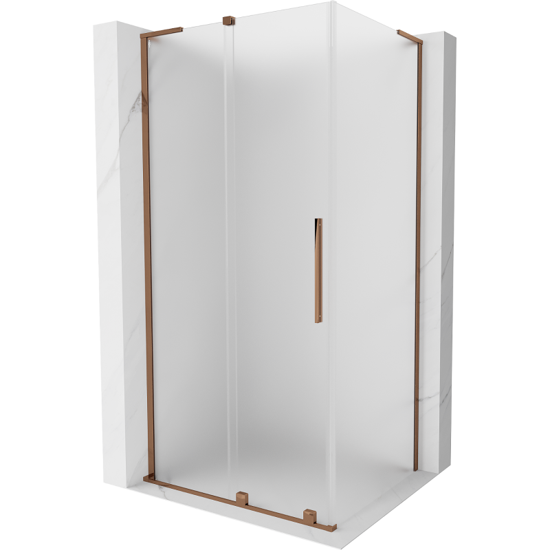 Mexen Velar L Schiebeduschkabine 90 x 70 cm, matt, Roségold - 871-090-070-33-60