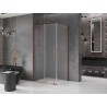 Mexen Velar L Duschkabine schiebbar 90 x 75 cm, matt, Roségold - 871-090-075-33-60