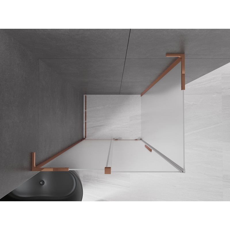 Mexen Velar L Duschkabine 90 x 80 cm, satiniert, Roségold - 871-090-080-33-60