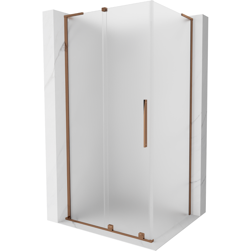 Mexen Velar L Duschkabine Schiebetür 100 x 75 cm, satiniert, Roségold - 871-100-075-33-60