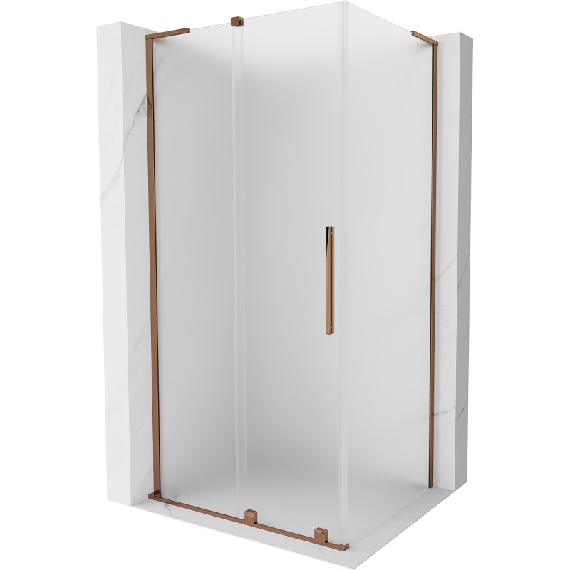 Mexen Velar L Schiebetür-Duschkabine 100 x 75 cm, Mattglas, Roségold - 871-100-075-33-60