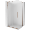 Mexen Velar L Duschkabine schiebbar 110 x 85 cm, Milchglas, Roségold - 871-110-085-33-60