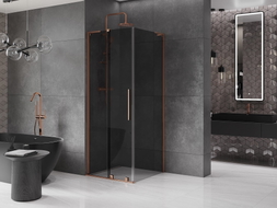 Mexen Velar L Duschkabine zum Schieben 90 x 90 cm, Grafit, Roségold - 871-090-090-43-60