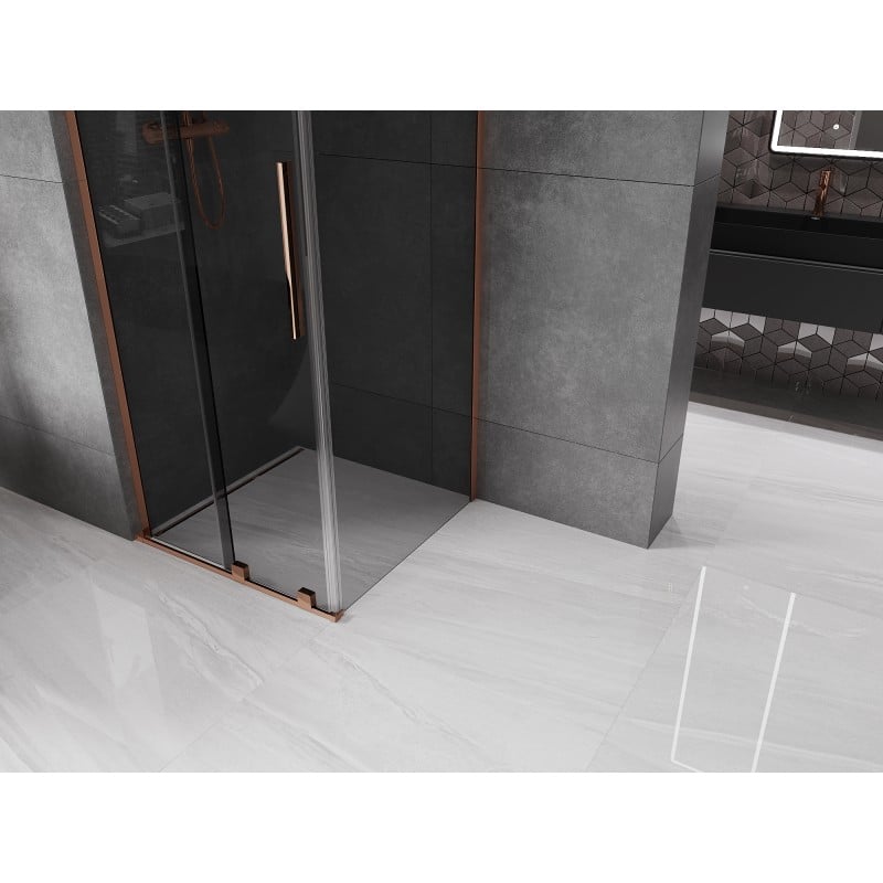 Mexen Velar L Schiebedusche 120 x 120 cm, Graphit, Roségold - 871-120-120-43-60