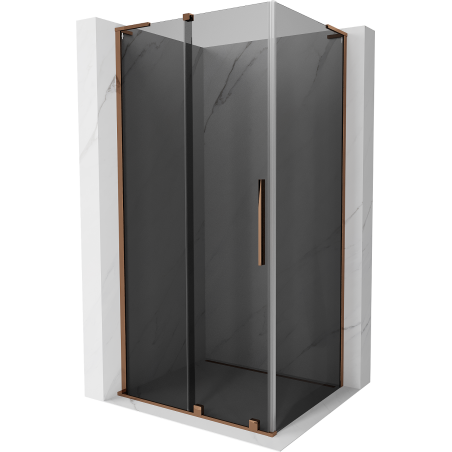 Mexen Velar L Duschkabine Schiebetür 100 x 80 cm, Grafit, Roségold - 871-100-080-43-60