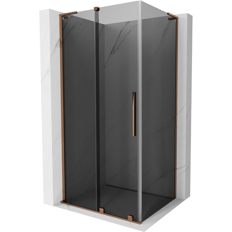 Mexen Velar L Schiebeduschkabine 110 x 85 cm, Graphit, Roségold - 871-110-085-43-60